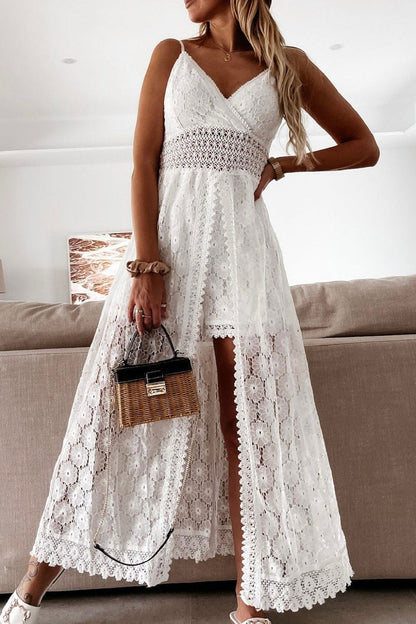 Luna Jurk | Elegante Kanten Jurk met Open Front voor Vrouwen